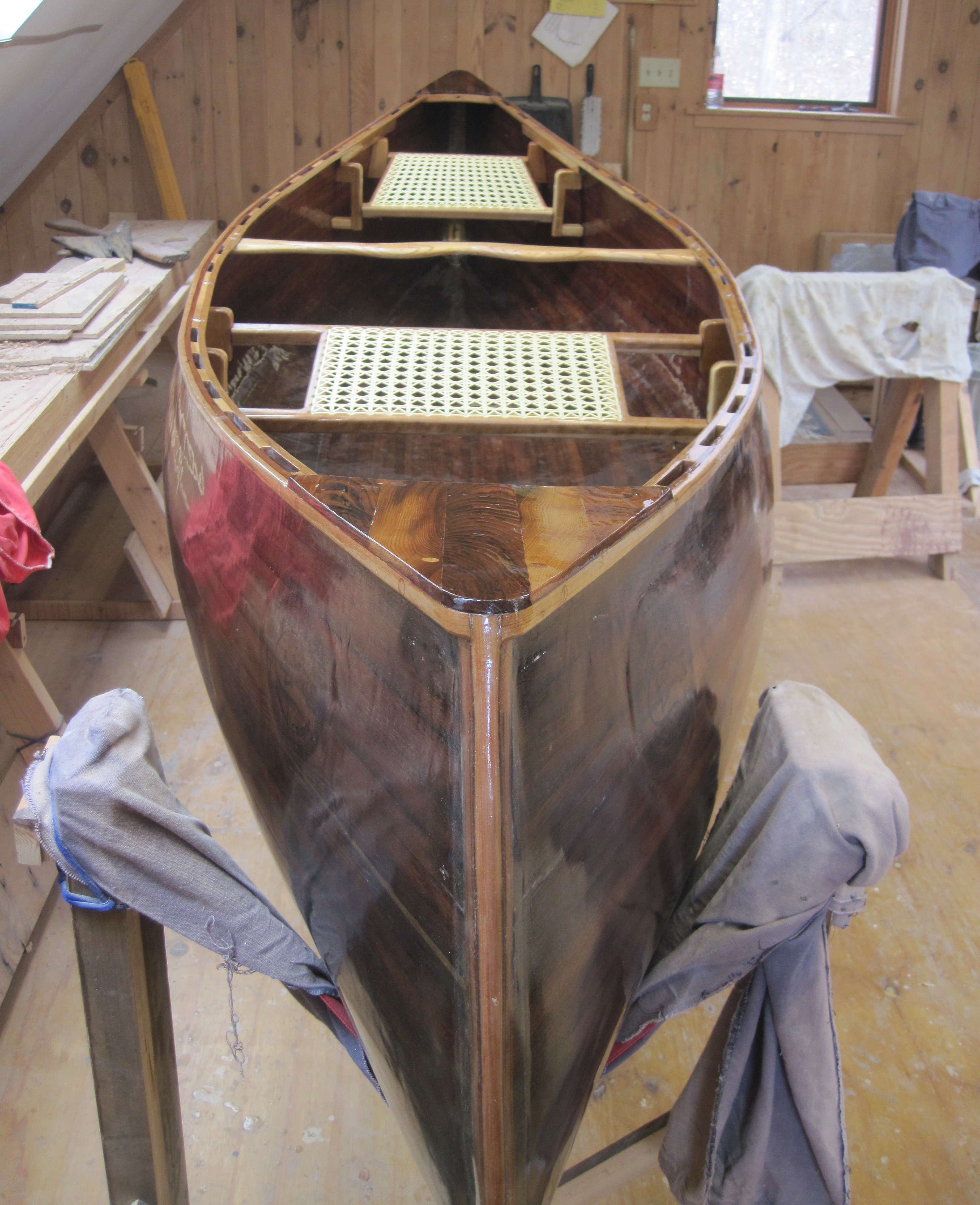 newly repaired canoe